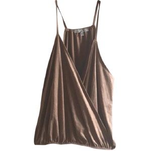 Charlotte Russe Tan Suede Wrap Tank